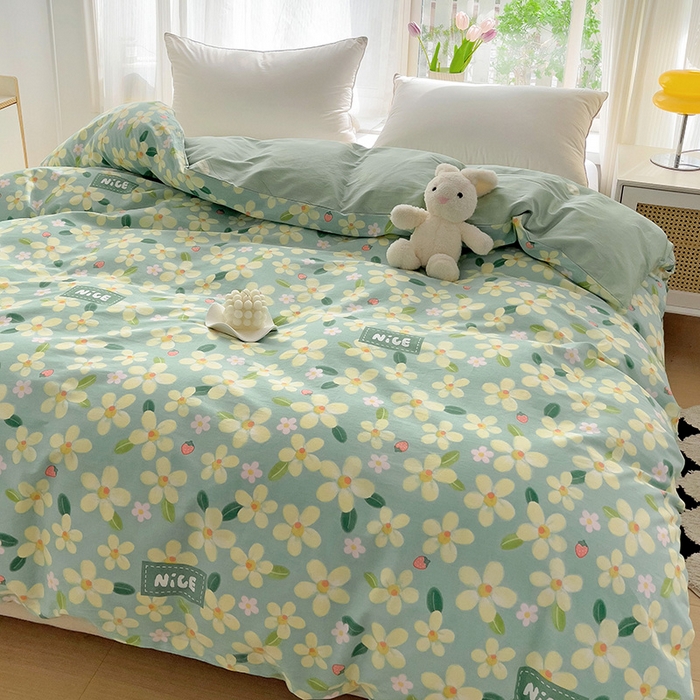 91家纺网 家纺一手货源 找家纺 依庭 2025春夏新款12868全棉纯棉印花卡通系列单被套 被套单件 浮云初梦