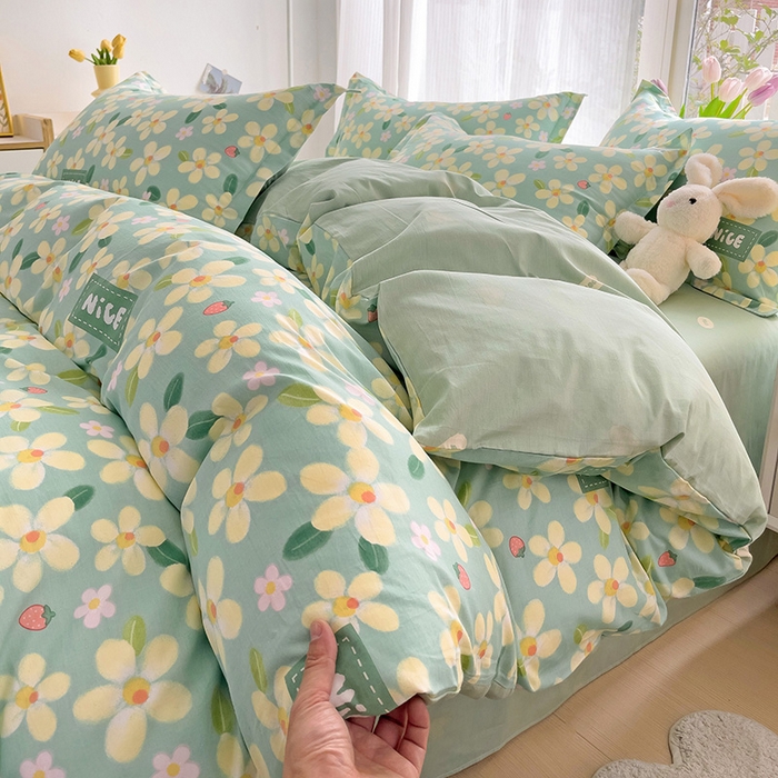 91家纺网 家纺一手货源 找家纺 依庭 2025春夏新款12868全棉纯棉印花卡通系列单被套 被套单件 浮云初梦