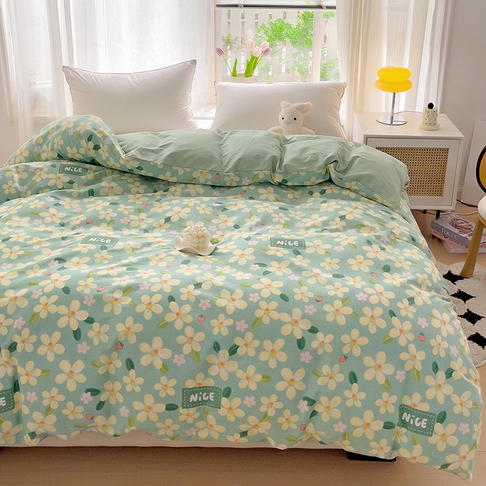 91家纺网 家纺一手货源 找家纺 依庭 2025春夏新款12868全棉纯棉印花卡通系列单被套 被套单件 浮云初梦