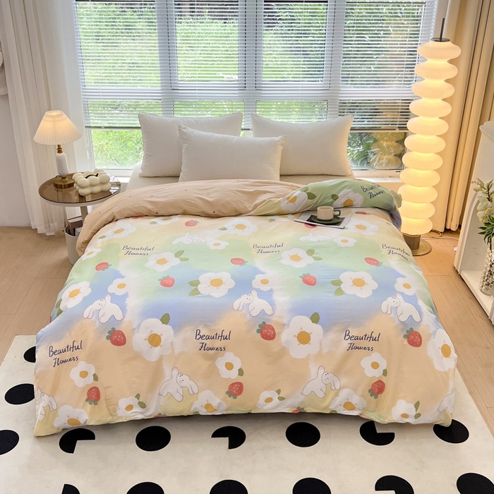 91家纺网 家纺一手货源 找家纺 依庭 2025春夏新款12868全棉纯棉印花卡通系列单被套 被套单件 浮云初梦