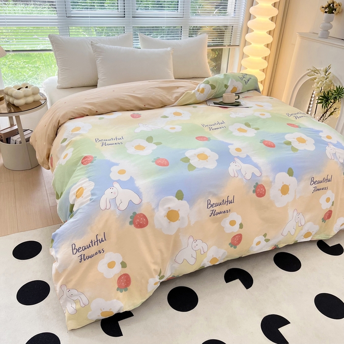 91家纺网 家纺一手货源 找家纺 依庭 2025春夏新款12868全棉纯棉印花卡通系列单被套 被套单件 浮云初梦