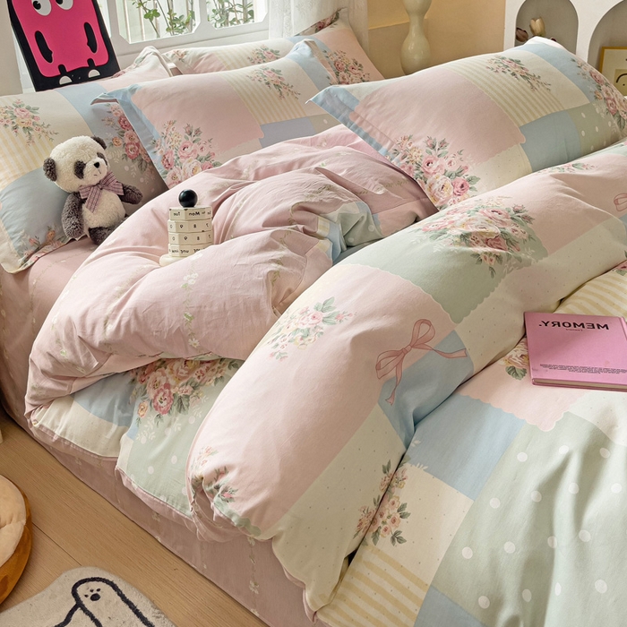 91家纺网 家纺一手货源 找家纺 依庭 2025春夏新款12868全棉纯棉印花卡通系列单被套 被套单件 浮云初梦