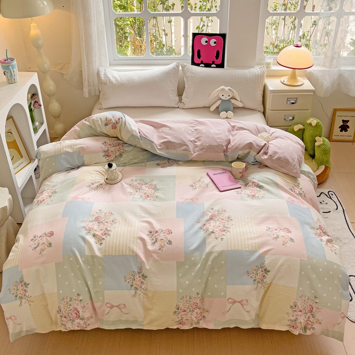 91家纺网 家纺一手货源 找家纺 依庭 2025春夏新款12868全棉纯棉印花卡通系列单被套 被套单件 浮云初梦