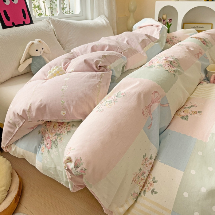 91家纺网 家纺一手货源 找家纺 依庭 2025春夏新款12868全棉纯棉印花卡通系列单被套 被套单件 浮云初梦