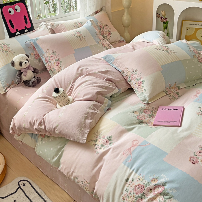 91家纺网 家纺一手货源 找家纺 依庭 2025春夏新款12868全棉纯棉印花卡通系列单被套 被套单件 浮云初梦