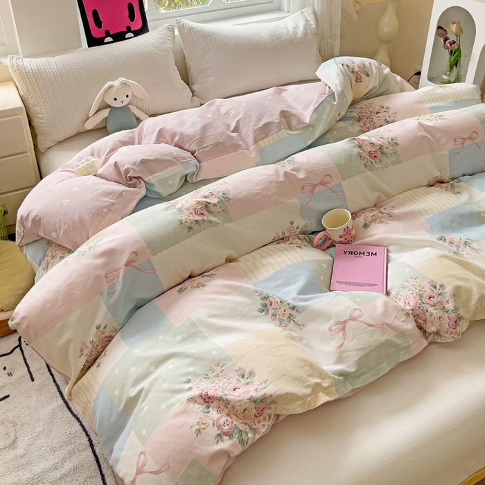 91家纺网 家纺一手货源 找家纺 依庭 2025春夏新款12868全棉纯棉印花卡通系列单被套 被套单件 浮云初梦