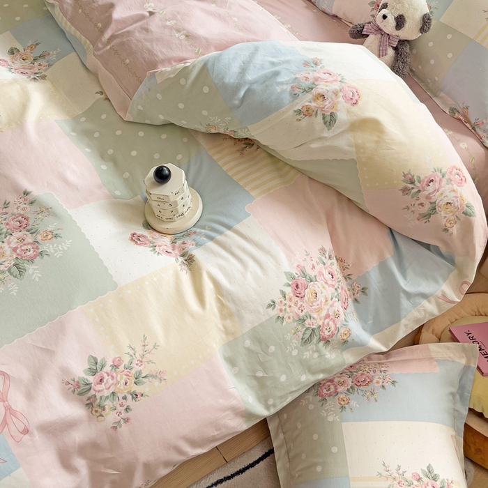 91家纺网 家纺一手货源 找家纺 依庭 2025春夏新款12868全棉纯棉印花卡通系列单被套 被套单件 浮云初梦