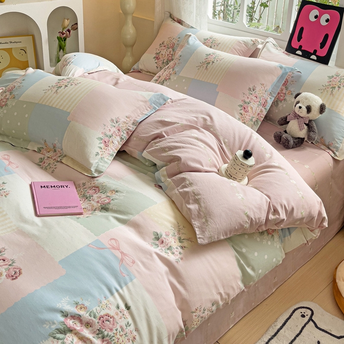 91家纺网 家纺一手货源 找家纺 依庭 2025春夏新款12868全棉纯棉印花卡通系列单被套 被套单件 浮云初梦