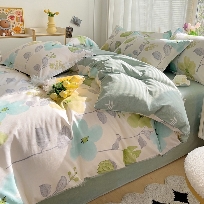 91家纺网 家纺一手货源 找家纺 依庭 2025春夏新款12868全棉纯棉印花卡通系列单被套 被套单件 浮云初梦