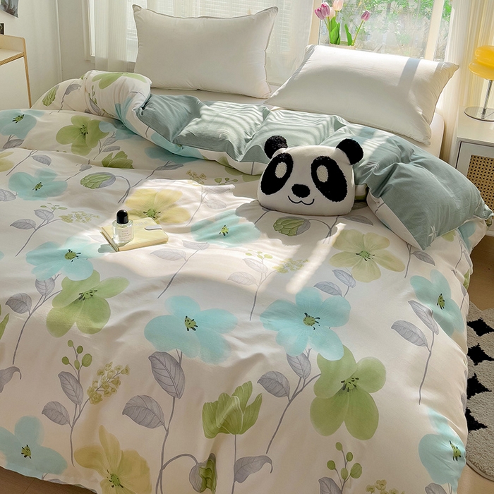 91家纺网 家纺一手货源 找家纺 依庭 2025春夏新款12868全棉纯棉印花卡通系列单被套 被套单件 浮云初梦