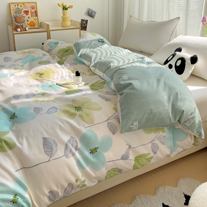 91家纺网 家纺一手货源 找家纺 依庭 2025春夏新款12868全棉纯棉印花卡通系列单被套 被套单件 浮云初梦