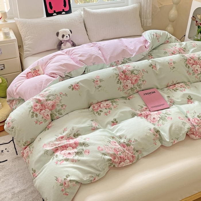 91家纺网 家纺一手货源 找家纺 依庭 2025春夏新款12868全棉纯棉印花卡通系列单被套 被套单件 浮云初梦