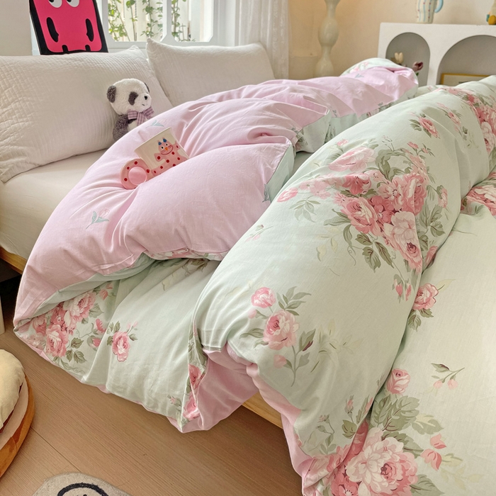 91家纺网 家纺一手货源 找家纺 依庭 2025春夏新款12868全棉纯棉印花卡通系列单被套 被套单件 浮云初梦