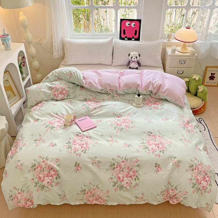 91家纺网 家纺一手货源 找家纺 依庭 2025春夏新款12868全棉纯棉印花卡通系列单被套 被套单件 浮云初梦