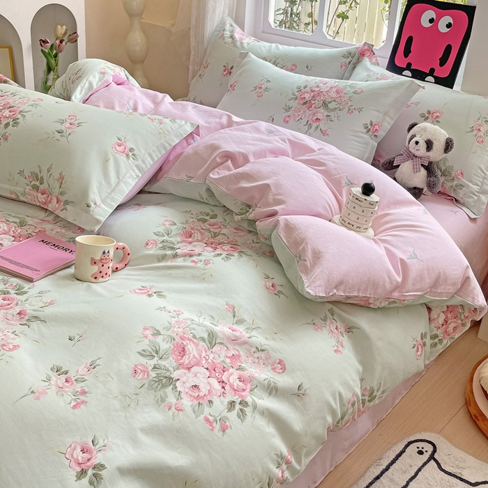 91家纺网 家纺一手货源 找家纺 依庭 2025春夏新款12868全棉纯棉印花卡通系列单被套 被套单件 浮云初梦