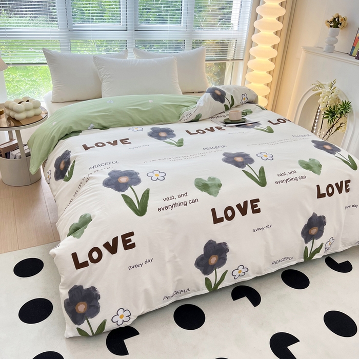 91家纺网 家纺一手货源 找家纺 依庭 2025春夏新款12868全棉纯棉印花卡通系列单被套 被套单件 浮云初梦