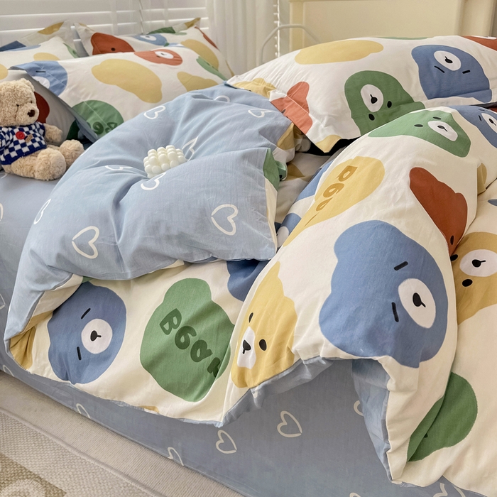 91家纺网 家纺一手货源 找家纺 依庭 2025春夏新款12868全棉纯棉印花卡通系列单被套 被套单件 浮云初梦