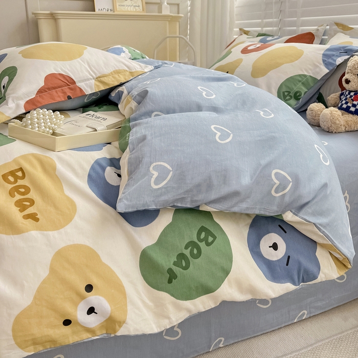 91家纺网 家纺一手货源 找家纺 依庭 2025春夏新款12868全棉纯棉印花卡通系列单被套 被套单件 浮云初梦