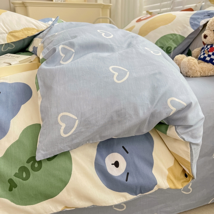 91家纺网 家纺一手货源 找家纺 依庭 2025春夏新款12868全棉纯棉印花卡通系列单被套 被套单件 浮云初梦