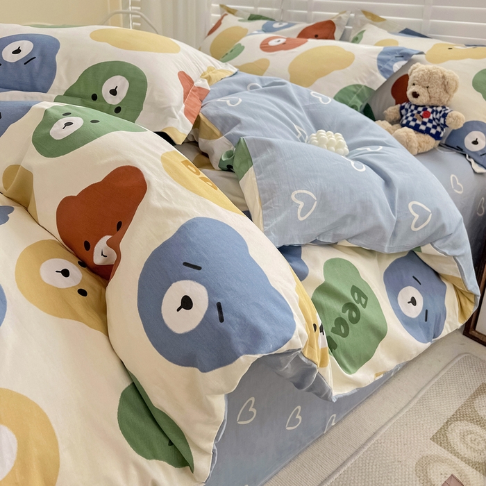 91家纺网 家纺一手货源 找家纺 依庭 2025春夏新款12868全棉纯棉印花卡通系列单被套 被套单件 浮云初梦