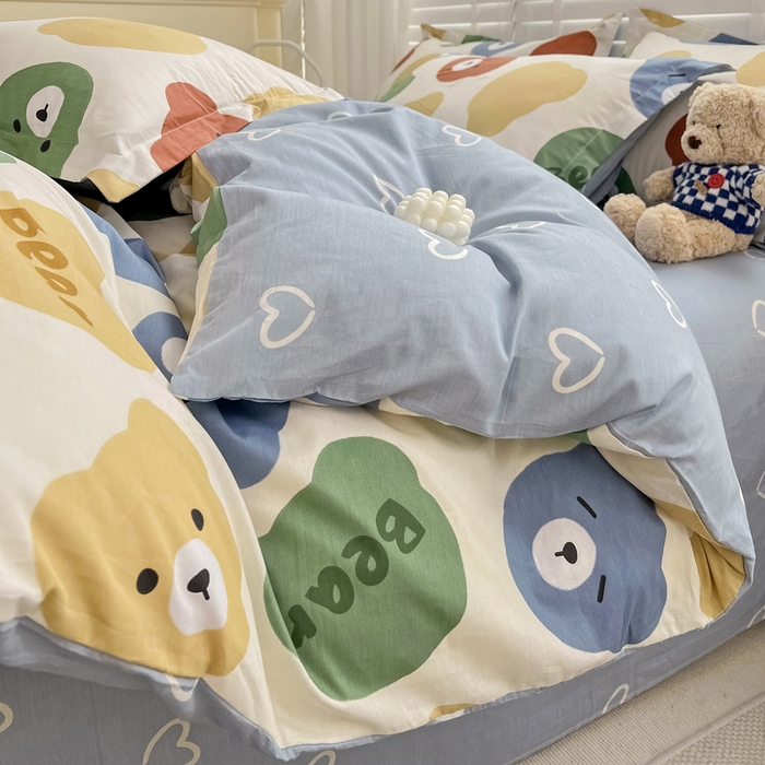 91家纺网 家纺一手货源 找家纺 依庭 2025春夏新款12868全棉纯棉印花卡通系列单被套 被套单件 浮云初梦