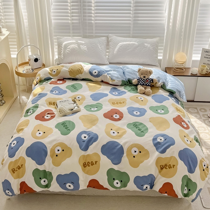 91家纺网 家纺一手货源 找家纺 依庭 2025春夏新款12868全棉纯棉印花卡通系列单被套 被套单件 浮云初梦