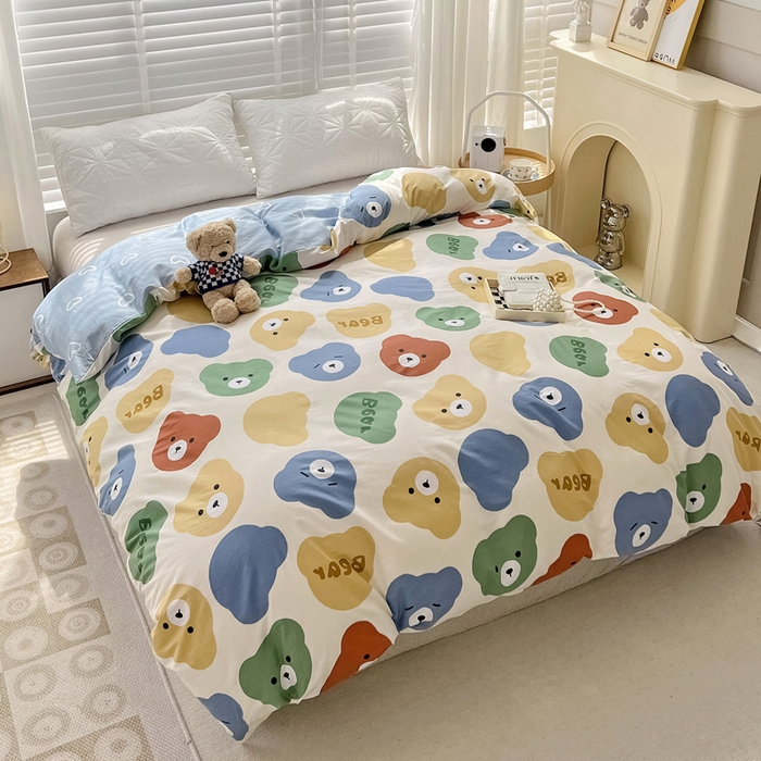 91家纺网 家纺一手货源 找家纺 依庭 2025春夏新款12868全棉纯棉印花卡通系列单被套 被套单件 浮云初梦