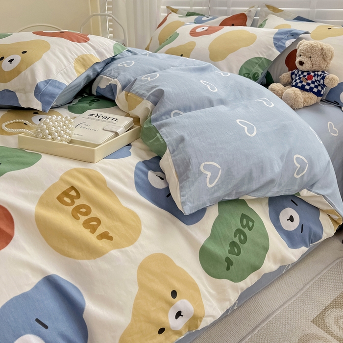 91家纺网 家纺一手货源 找家纺 依庭 2025春夏新款12868全棉纯棉印花卡通系列单被套 被套单件 浮云初梦