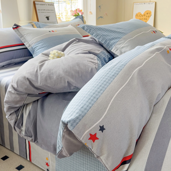 91家纺网 家纺一手货源 找家纺 依庭 2025春夏新款12868全棉纯棉印花卡通系列单被套 被套单件 浮云初梦