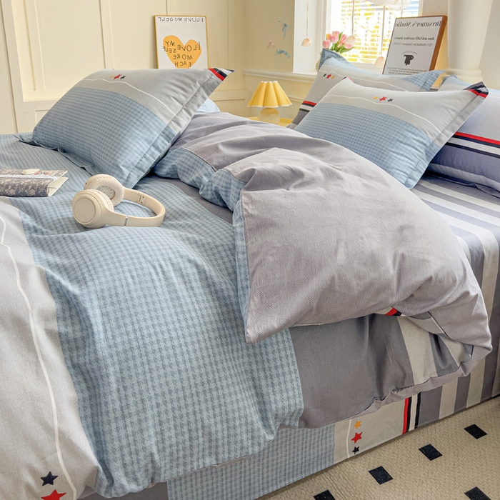 91家纺网 家纺一手货源 找家纺 依庭 2025春夏新款12868全棉纯棉印花卡通系列单被套 被套单件 浮云初梦