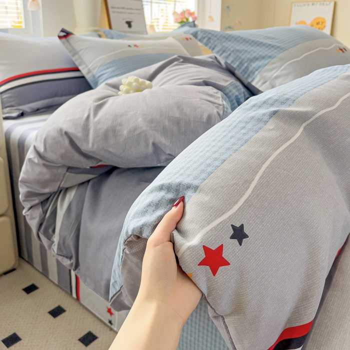 91家纺网 家纺一手货源 找家纺 依庭 2025春夏新款12868全棉纯棉印花卡通系列单被套 被套单件 浮云初梦