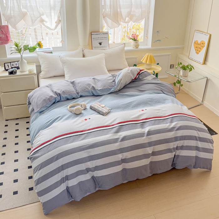 91家纺网 家纺一手货源 找家纺 依庭 2025春夏新款12868全棉纯棉印花卡通系列单被套 被套单件 浮云初梦