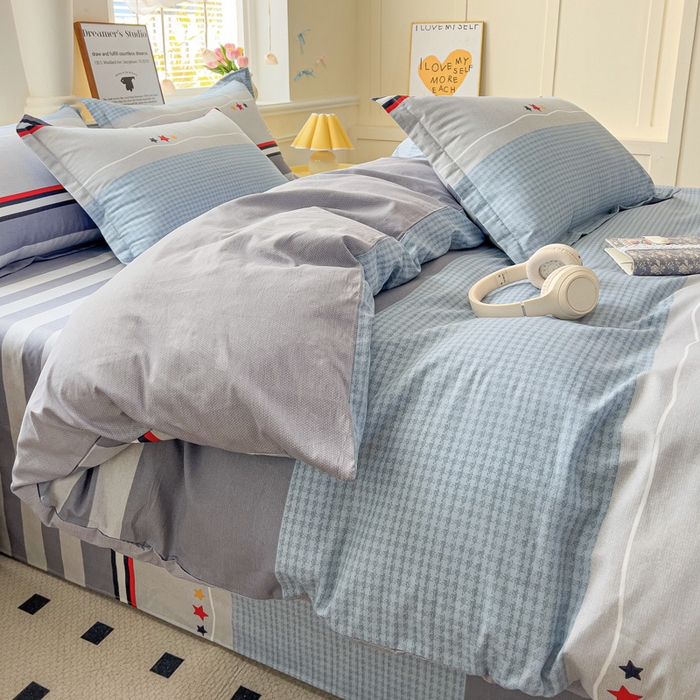 91家纺网 家纺一手货源 找家纺 依庭 2025春夏新款12868全棉纯棉印花卡通系列单被套 被套单件 浮云初梦