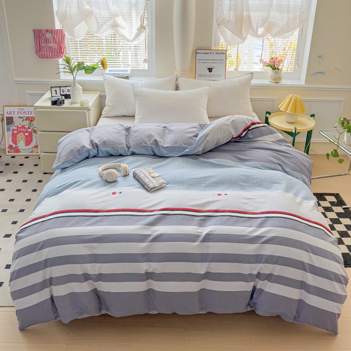 91家纺网 家纺一手货源 找家纺 依庭 2025春夏新款12868全棉纯棉印花卡通系列单被套 被套单件 浮云初梦