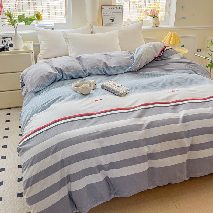 91家纺网 家纺一手货源 找家纺 依庭 2025春夏新款12868全棉纯棉印花卡通系列单被套 被套单件 浮云初梦