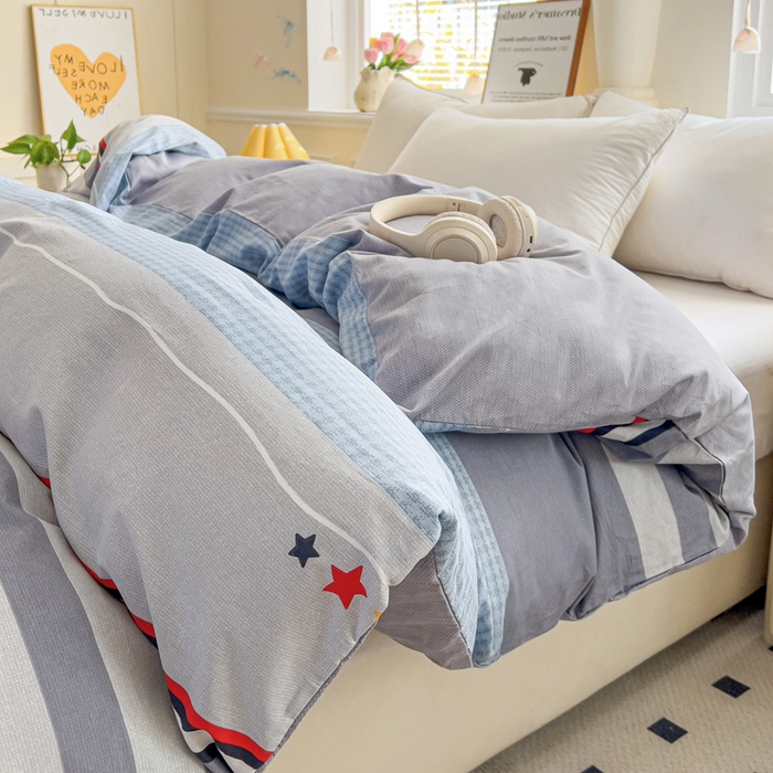 91家纺网 家纺一手货源 找家纺 依庭 2025春夏新款12868全棉纯棉印花卡通系列单被套 被套单件 浮云初梦