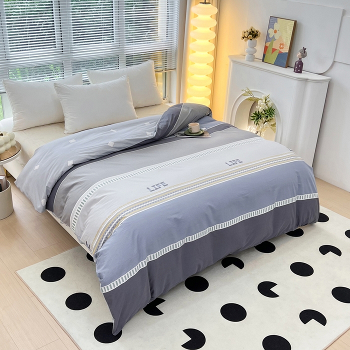 91家纺网 家纺一手货源 找家纺 依庭 2025春夏新款12868全棉纯棉印花卡通系列单被套 被套单件 浮云初梦