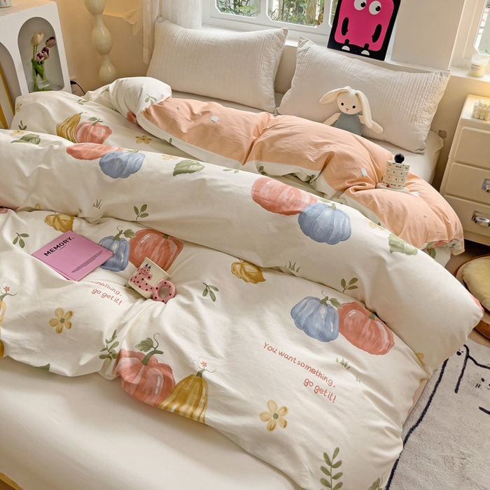 91家纺网 家纺一手货源 找家纺 依庭 2025春夏新款12868全棉纯棉印花卡通系列单被套 被套单件 浮云初梦