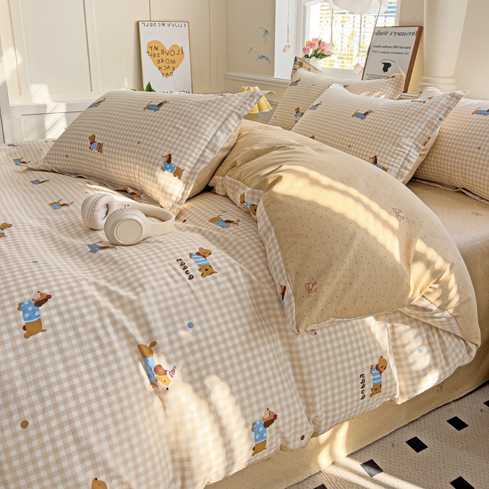 91家纺网 家纺一手货源 找家纺 依庭 2025春夏新款12868全棉纯棉印花卡通系列单被套 被套单件 浮云初梦