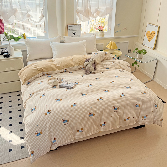 91家纺网 家纺一手货源 找家纺 依庭 2025春夏新款12868全棉纯棉印花卡通系列单被套 被套单件 浮云初梦