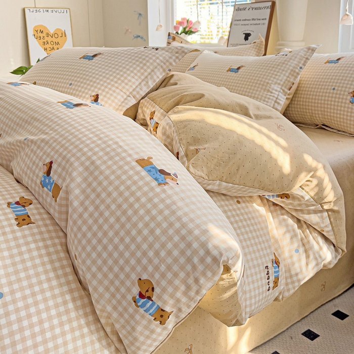 91家纺网 家纺一手货源 找家纺 依庭 2025春夏新款12868全棉纯棉印花卡通系列单被套 被套单件 浮云初梦