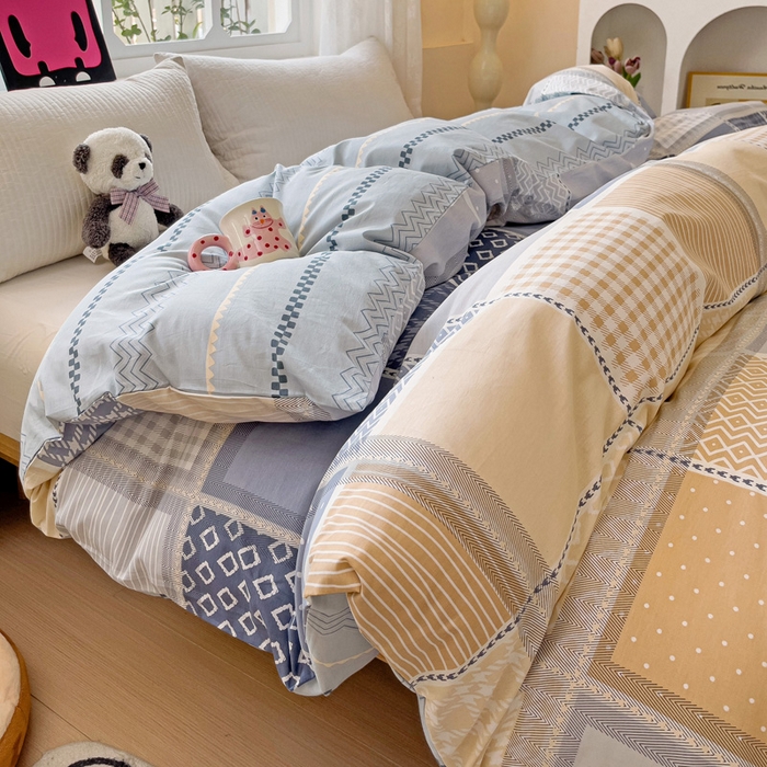 91家纺网 家纺一手货源 找家纺 依庭 2025春夏新款12868全棉纯棉印花卡通系列单被套 被套单件 浮云初梦