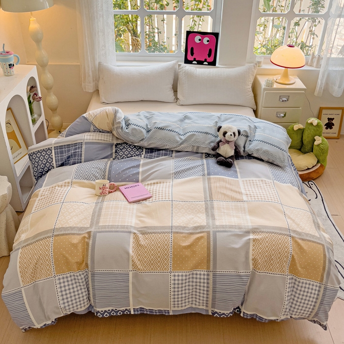 91家纺网 家纺一手货源 找家纺 依庭 2025春夏新款12868全棉纯棉印花卡通系列单被套 被套单件 浮云初梦