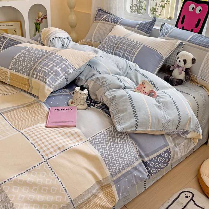 91家纺网 家纺一手货源 找家纺 依庭 2025春夏新款12868全棉纯棉印花卡通系列单被套 被套单件 浮云初梦