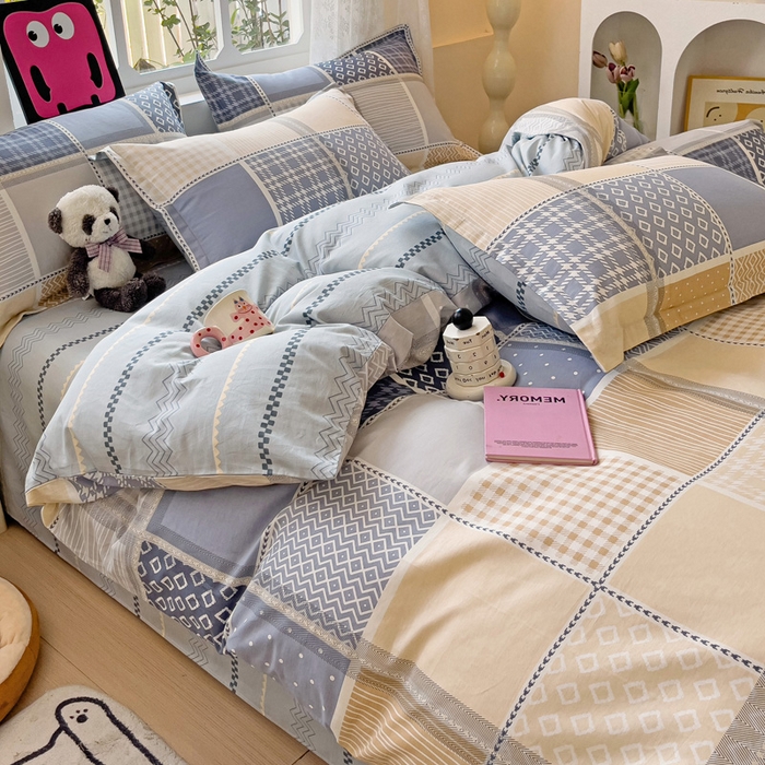 91家纺网 家纺一手货源 找家纺 依庭 2025春夏新款12868全棉纯棉印花卡通系列单被套 被套单件 浮云初梦