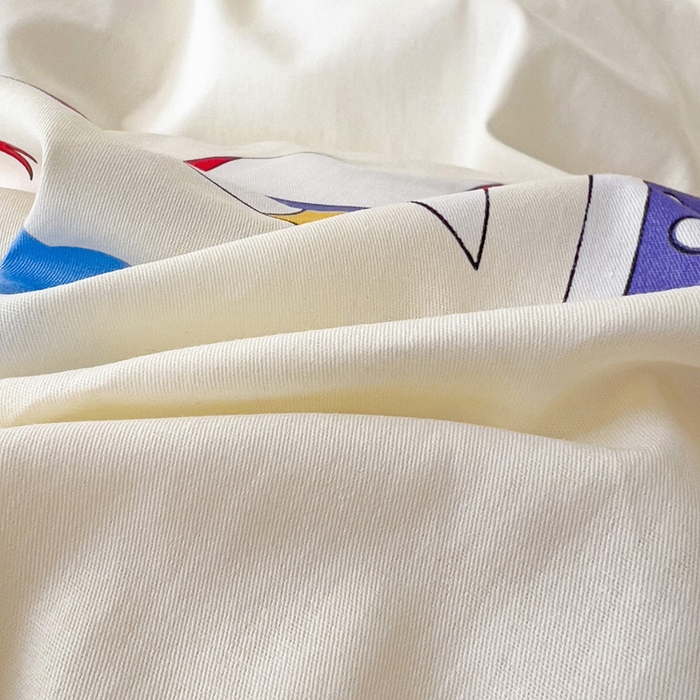 91家纺网 家纺一手货源 找家纺 依庭 2025春夏新款12868全棉纯棉印花卡通系列单被套 被套单件 花汀叶妤