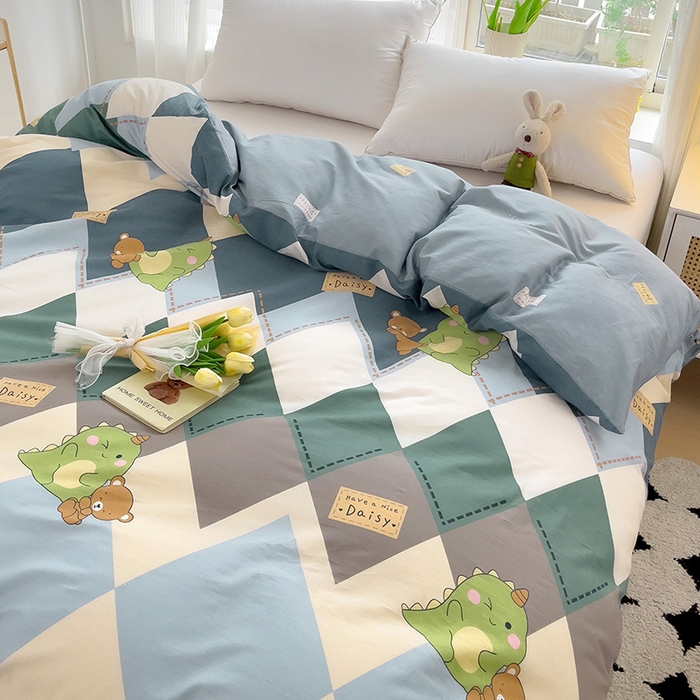 91家纺网 家纺一手货源 找家纺 依庭 2025春夏新款12868全棉纯棉印花卡通系列单被套 被套单件 罗微