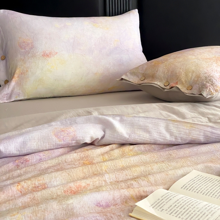 91家纺网 家纺一手货源 找家纺 （总）赫帛 2025新款60支全棉双层纱夏被-暮霭琉璃