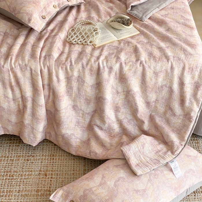 91家纺网 家纺一手货源 找家纺 （总）赫帛 2025新款60支全棉双层纱夏被-云岫霓裳