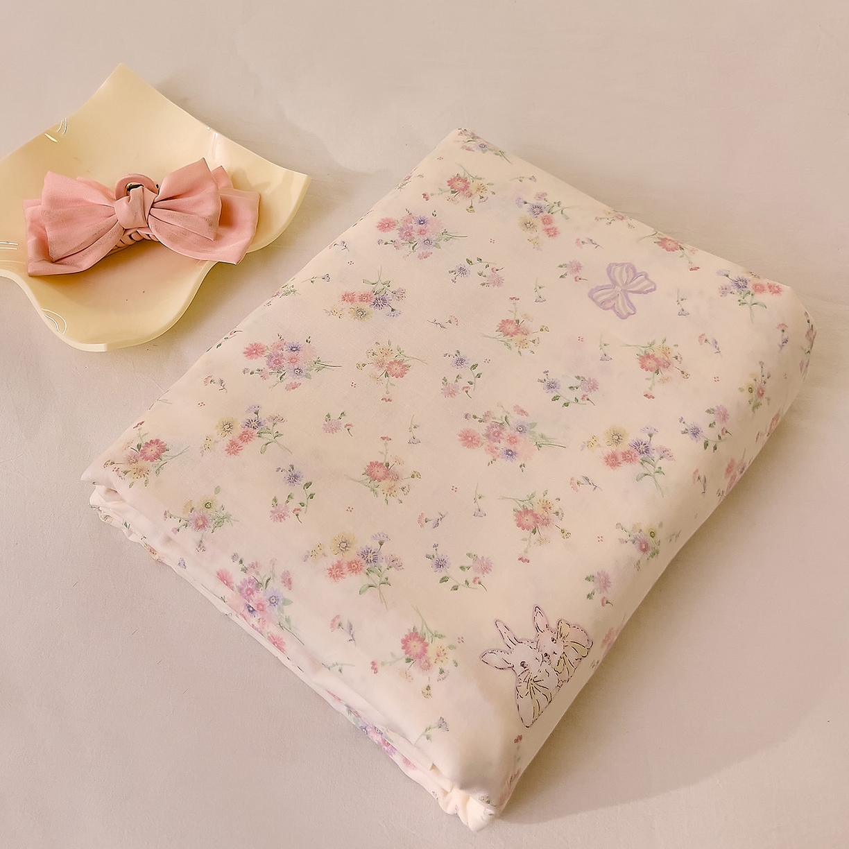 91家纺网 家纺一手货源 找家纺 （总）DoDo 兜兜 2025新款全棉纯棉小温暖双层纱系列单床单【可定做尺寸】